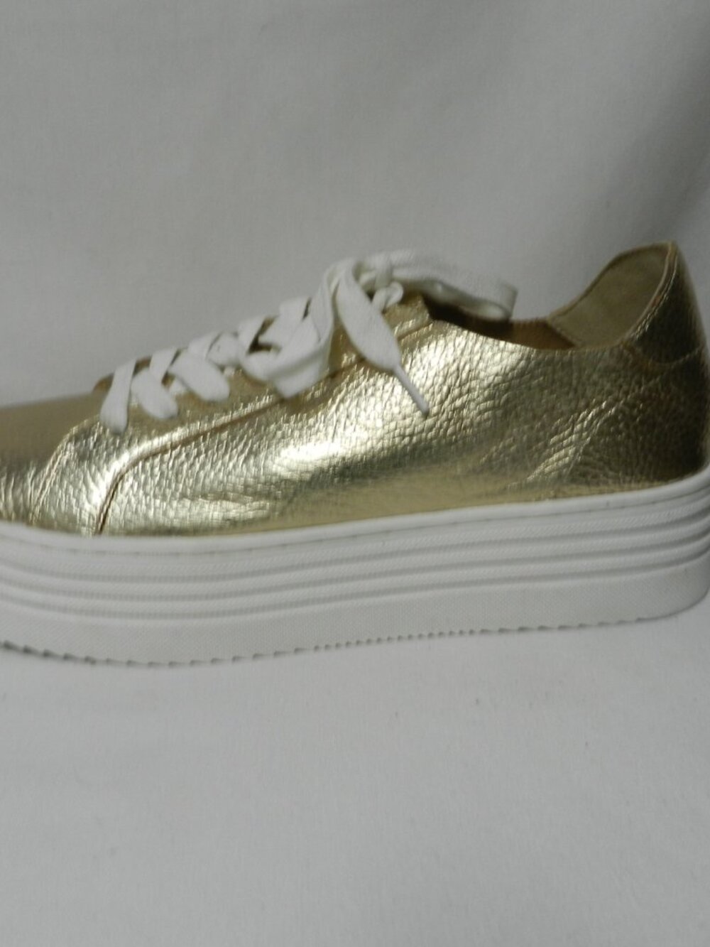 Crown Vintage Gamina gold Leather Platform sneakers tennis shoes Casual Size 8 - Picture 8 of 14
